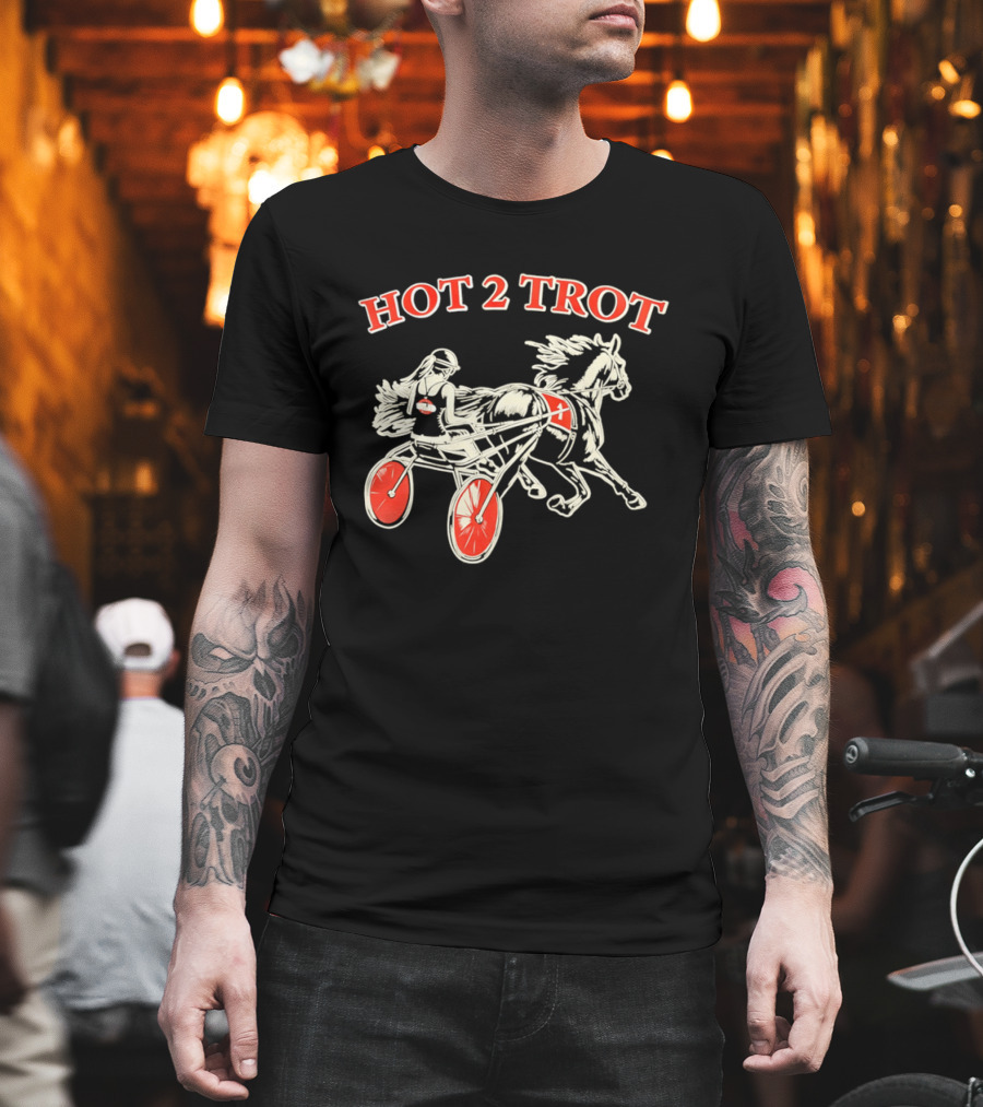 Hot 2 Trot Harness Racing Driver And Horse T-Shirt