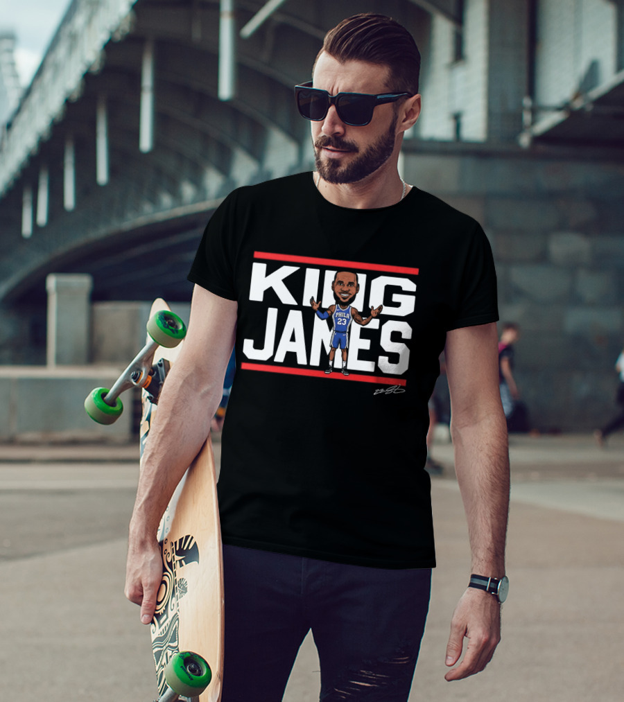 Philadelphia 76ers LeBron James 23 NBA King James Caricature T-Shirt