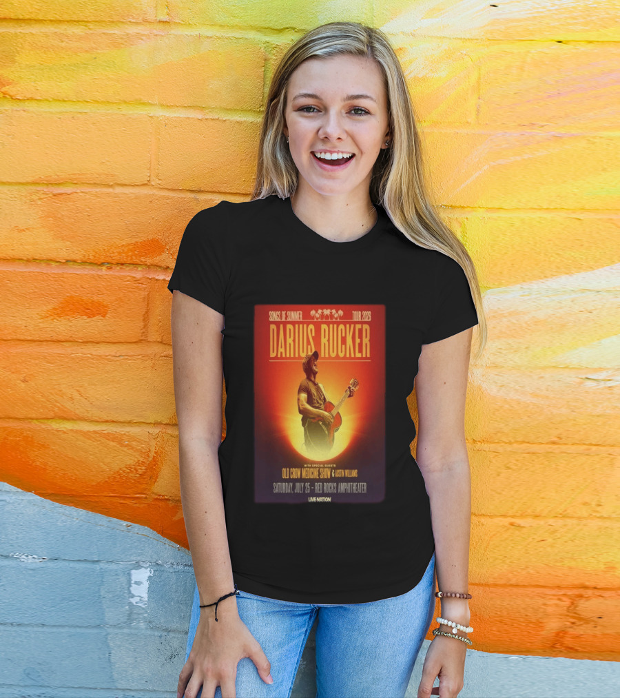 Songs Of Summer Tour 2026 Darius Rucker With Old Crow Medicine Show And Austin Williams Live At Red Rocks Amphitheater July 25 T-Shirt