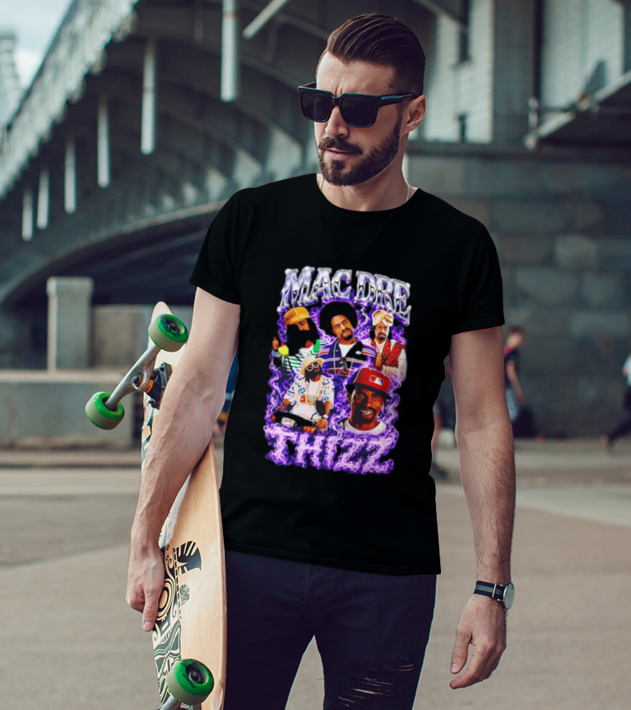 Mac Dre Thizz Collage Purple Rap Music T-Shirt