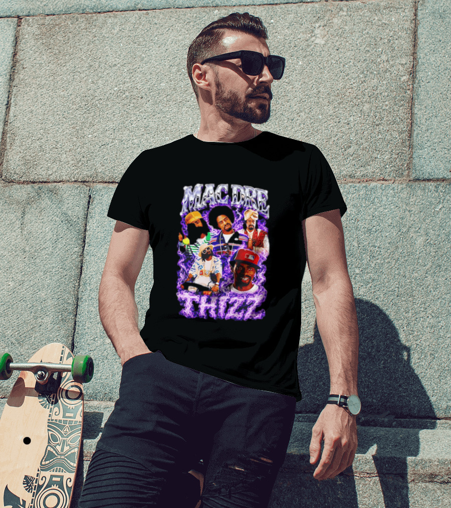 Mac Dre Thizz Collage Purple Rap Music T-Shirt