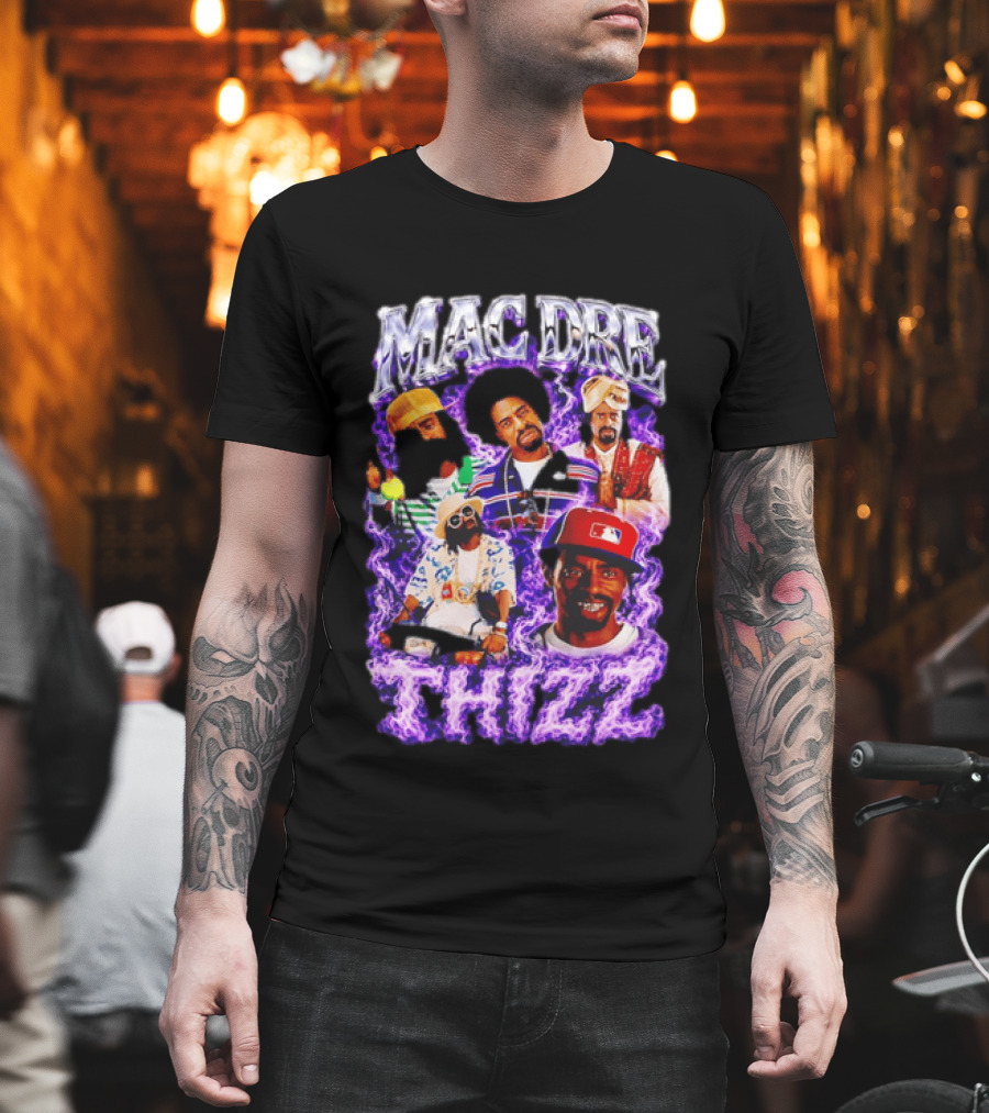 Mac Dre Thizz Collage Purple Rap Music T-Shirt