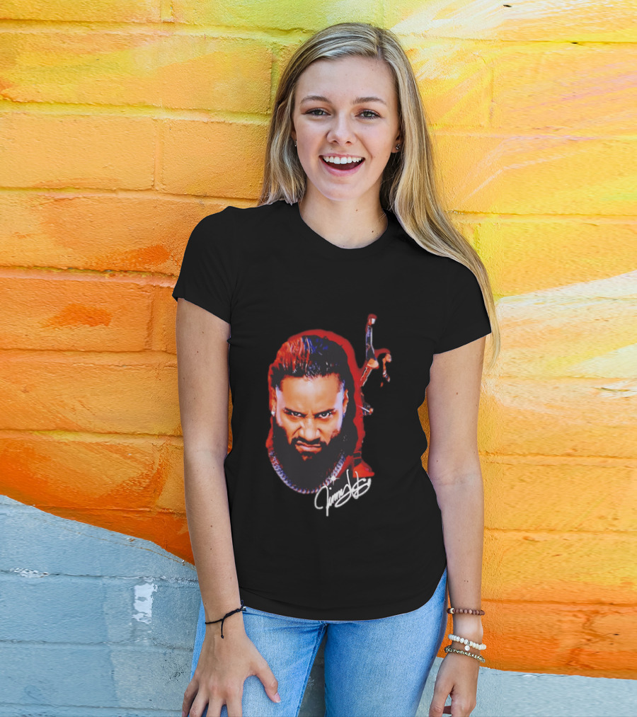 Jimmy Uso Autograph Pointing Sky WWE T-Shirt
