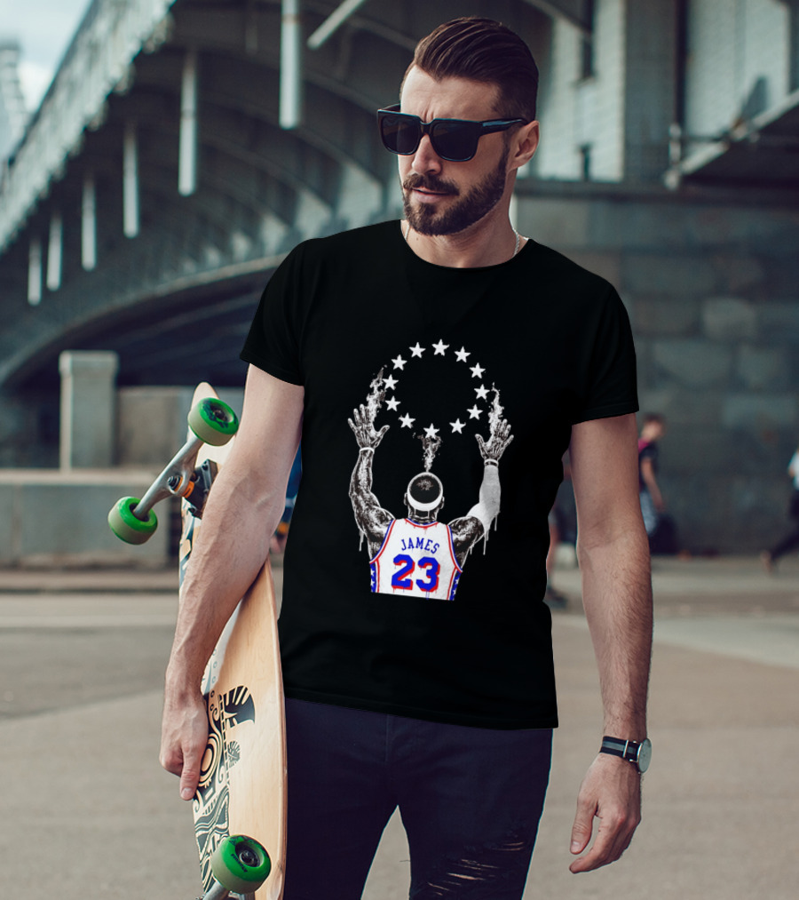 LeBron James 23 Philadelphia 76ers Starry T-Shirt