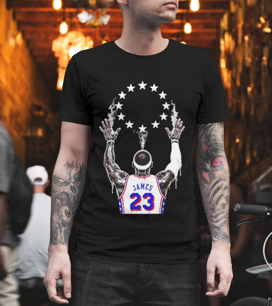 LeBron James 23 Philadelphia 76ers Starry T-Shirt