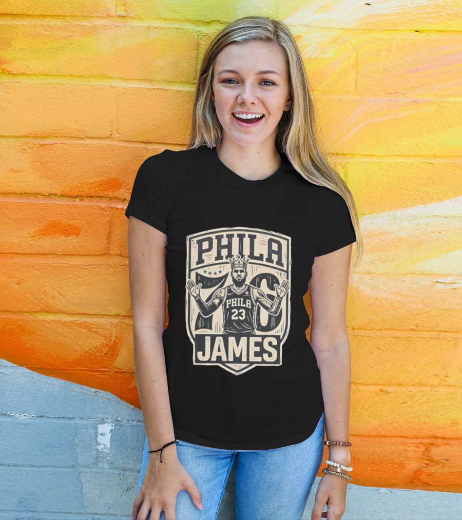 Phila 76 James 23 Lebron Basketball Crown T-Shirt