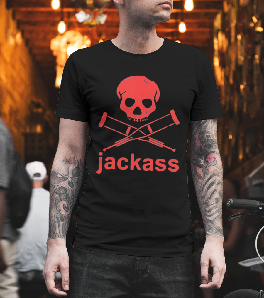 Skull Crutches Jackass Red T-Shirt