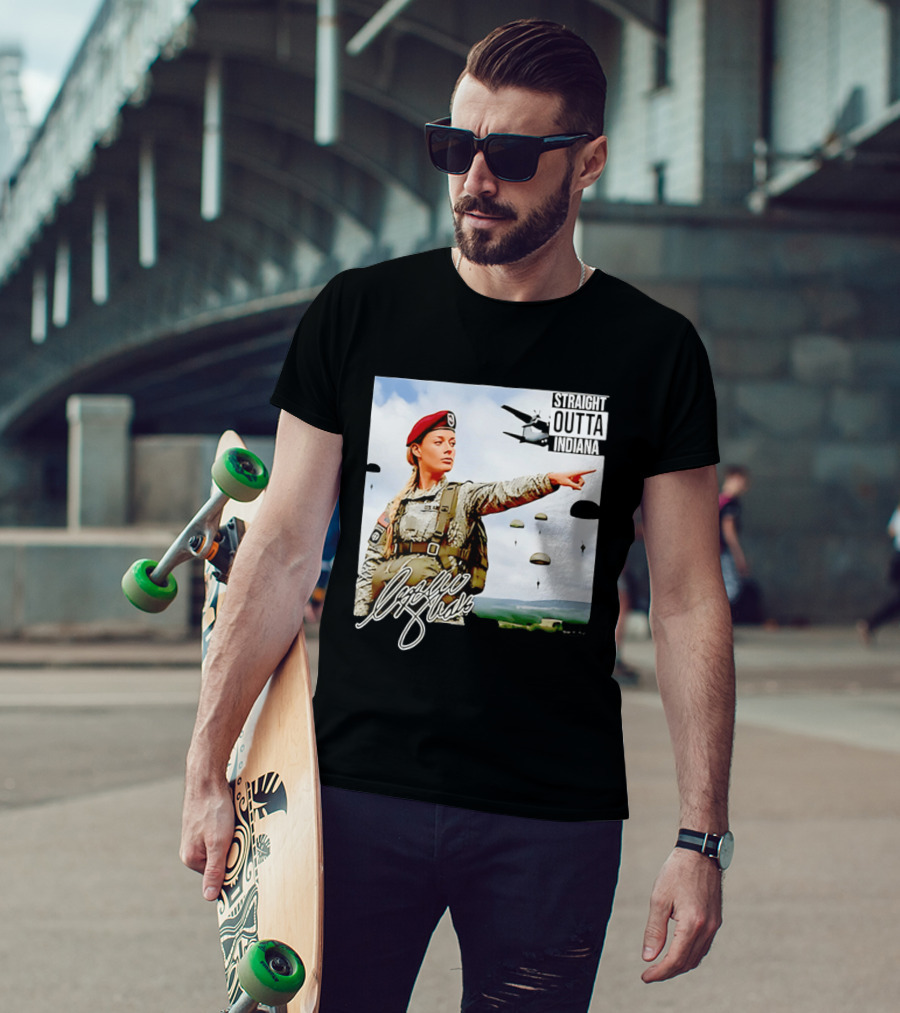 Sophie Cunningham Straight Outta Indiana Military Paratrooper T-Shirt