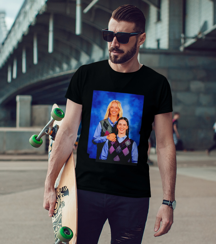 Sophie Cunningham Vs Caitlin Clark Step Brothers Portrait Style Sports Rivalry T-Shirt