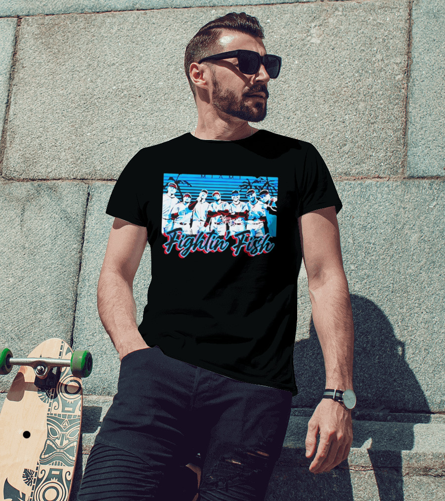 Fightin Fish Miami Marlins Team Lineup T-Shirt