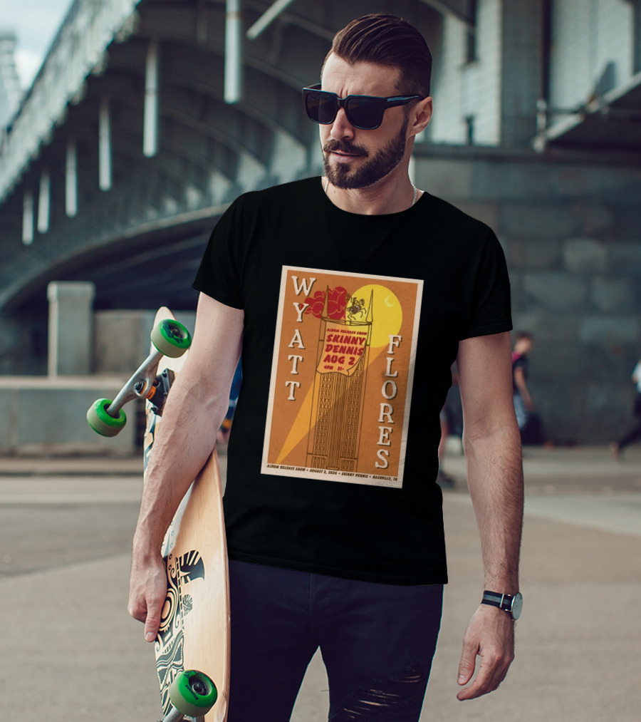 Wyatt Flores Album Release Show Skinny Dennis August 2 2026 Nashville TN T-Shirt