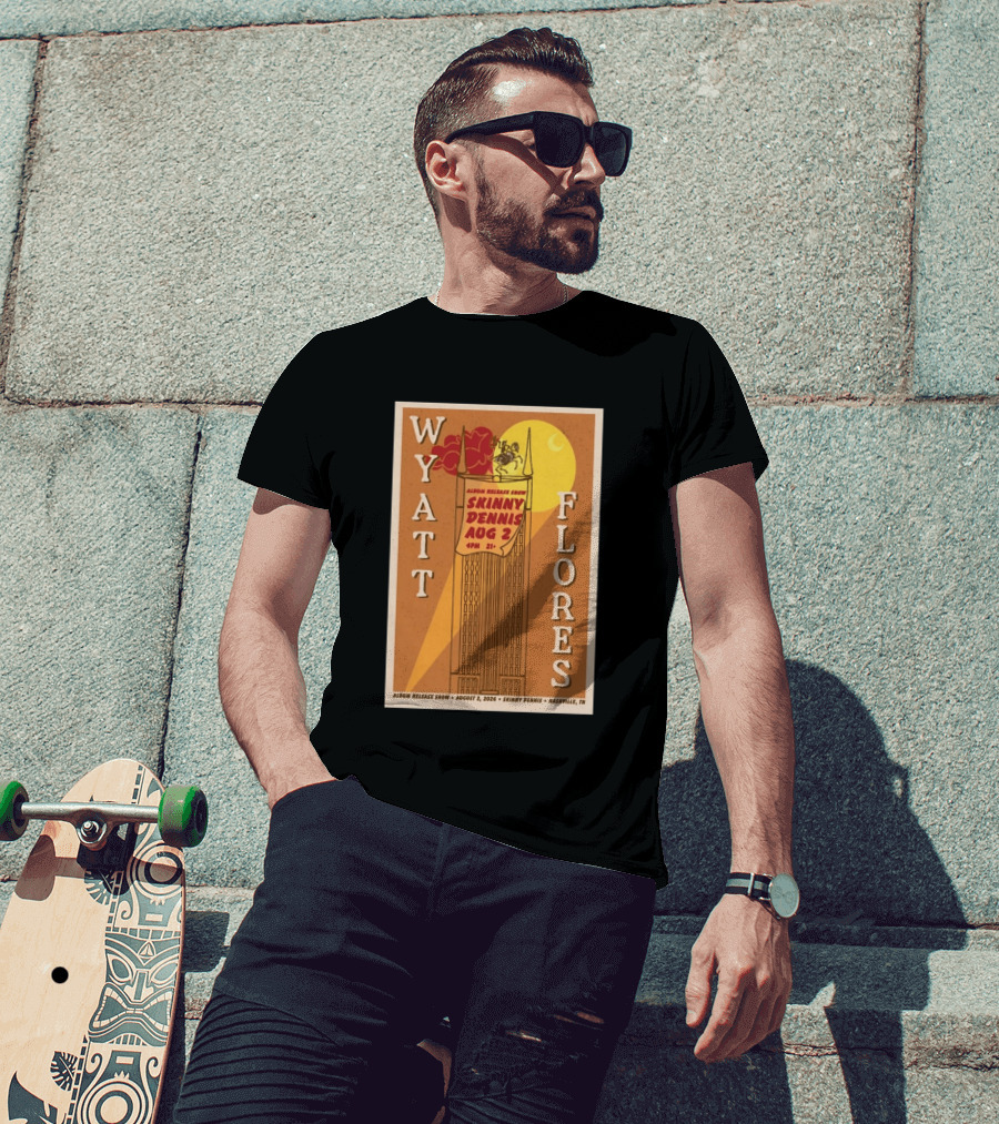 Wyatt Flores Album Release Show Skinny Dennis August 2 2026 Nashville TN T-Shirt