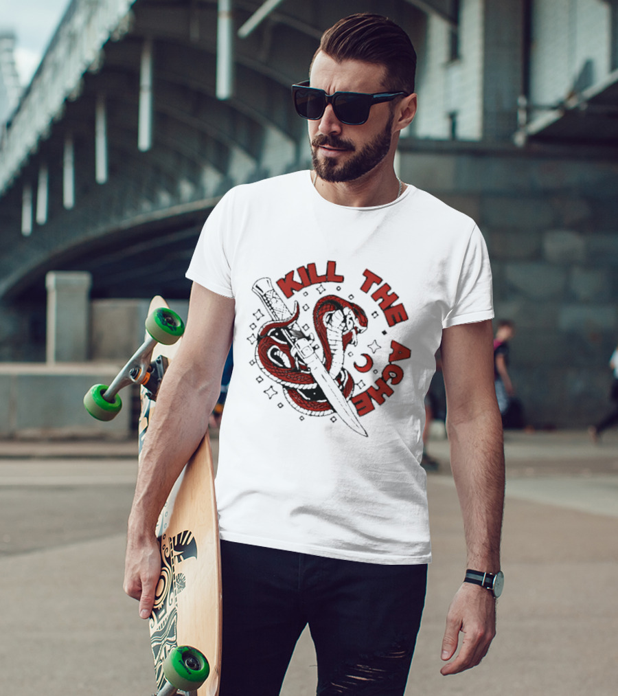 Kill The Ache Snake Knife Crescent Moon Stars T-Shirt