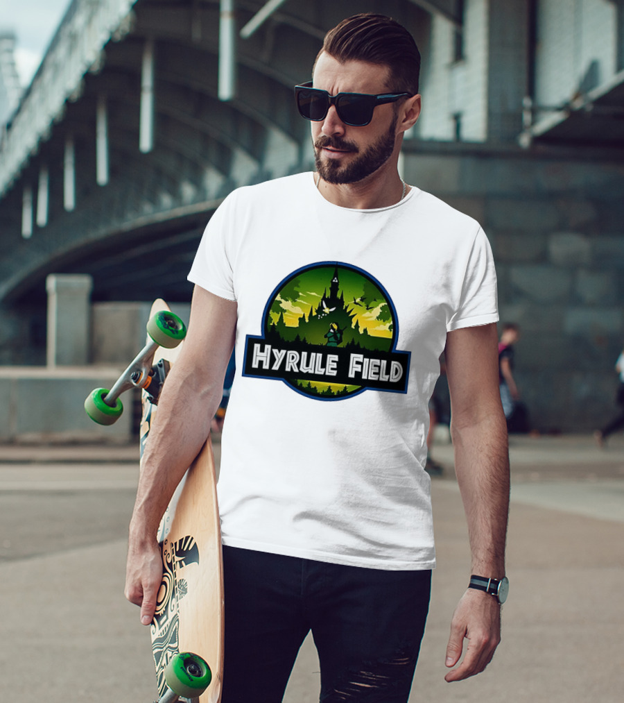 Hyrule Field Link Legend Of Zelda Jurassic Park Fusion T-Shirt
