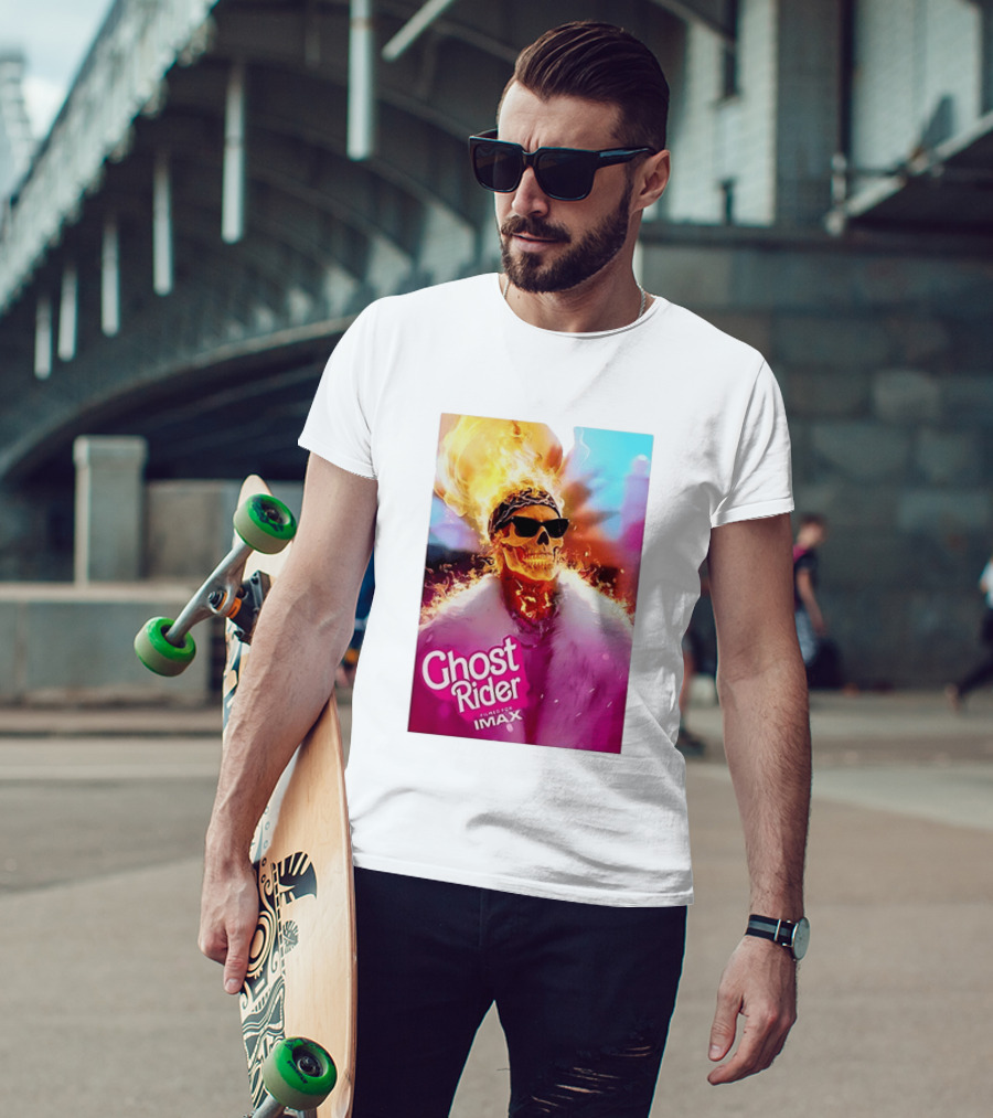 Ghost Rider Filmed For IMAX Flaming Skull T-Shirt