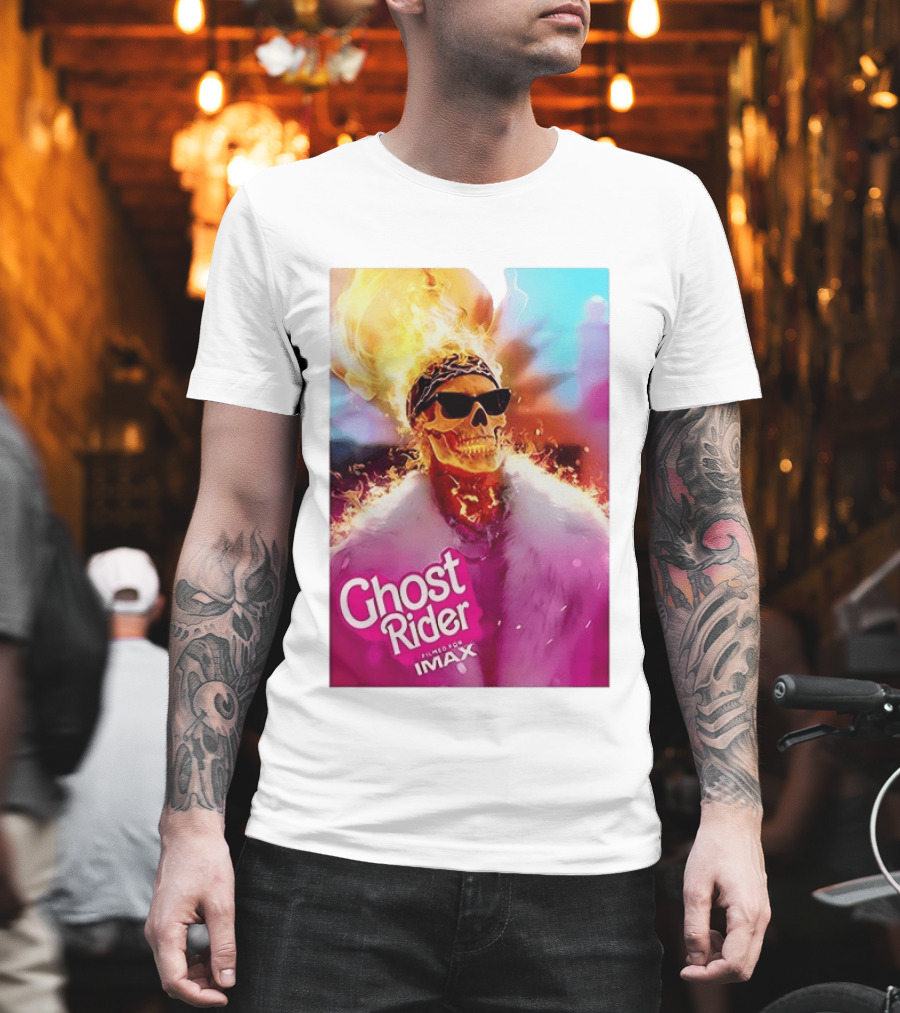 Ghost Rider Filmed For IMAX Flaming Skull T-Shirt