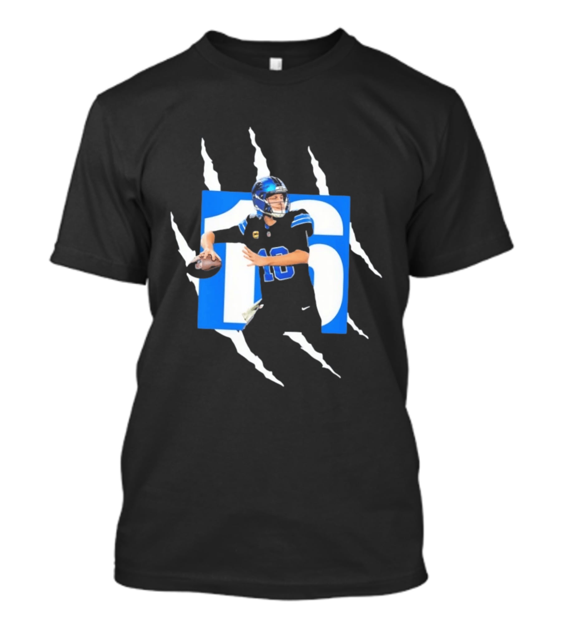 Jared Goff 16 Claw Scratch Football Quarterback T-Shirt