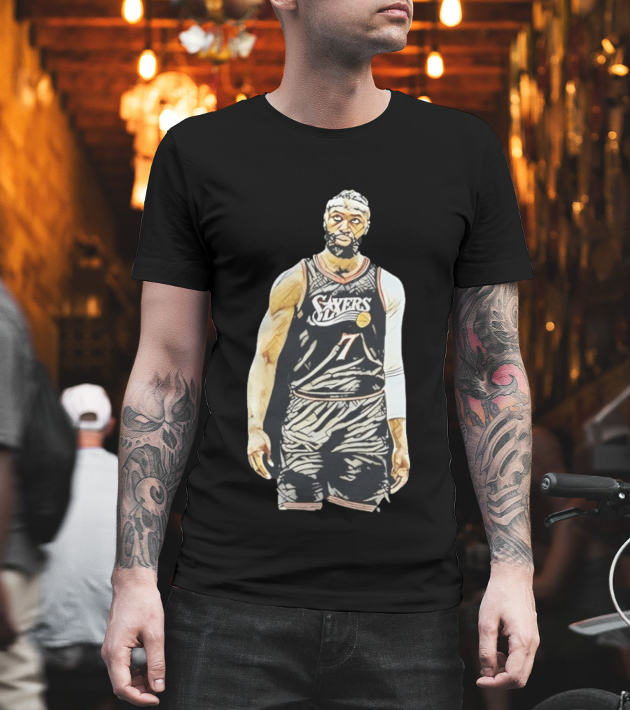 Jaylen Brown Sixers 7 Basketball Player Sketch T-Shirt