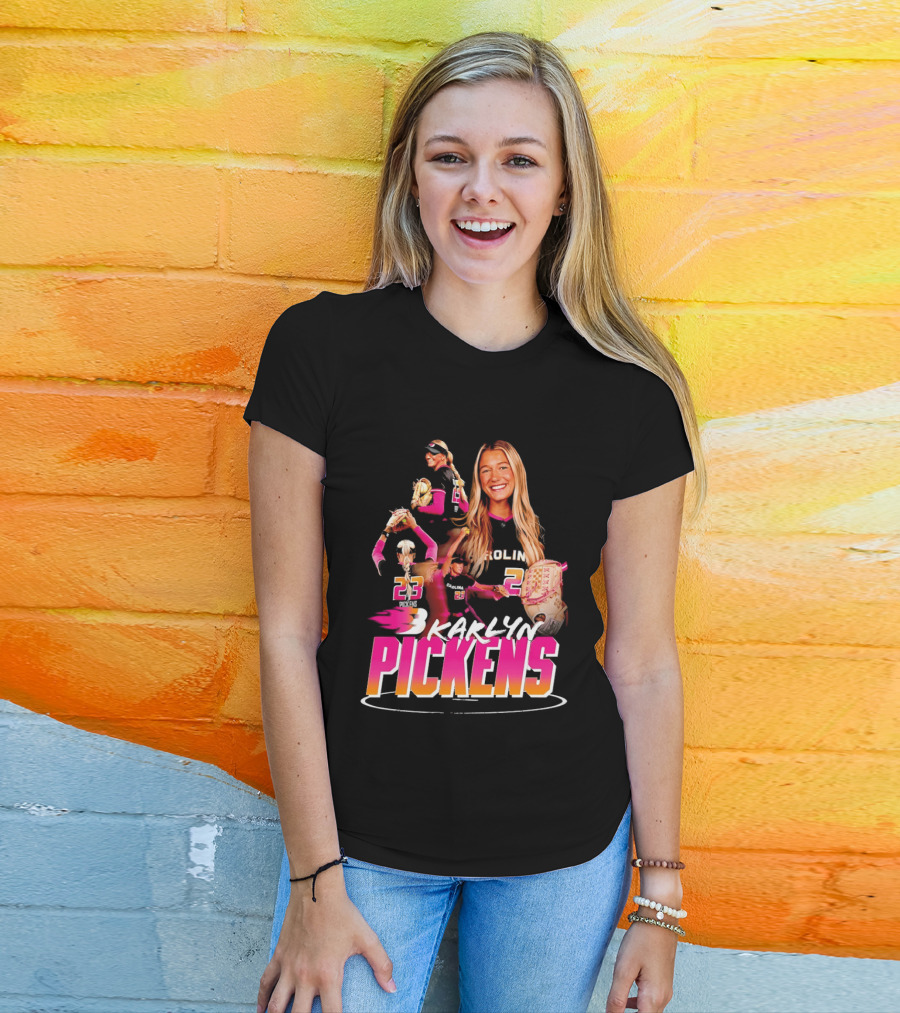Carolina Softball Karlyn Pickens No 23 Collage T-Shirt