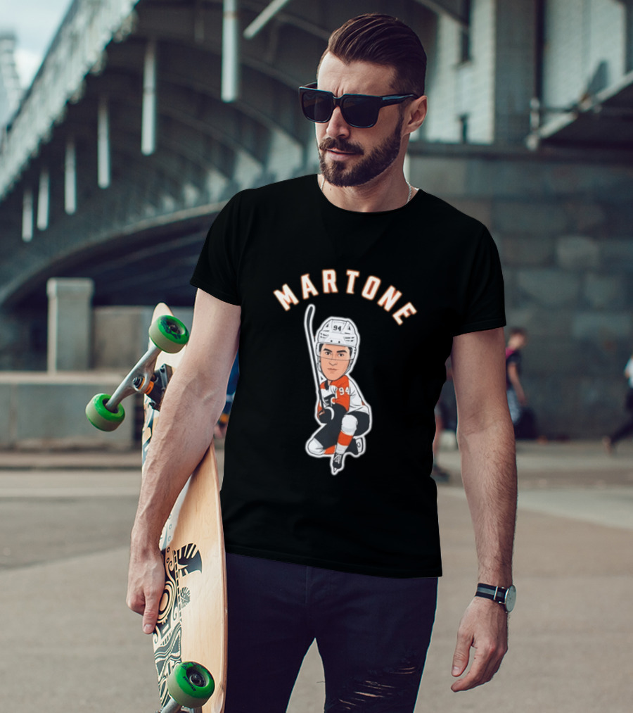 Martone 94 Hockey Player Cartoon T-Shirt