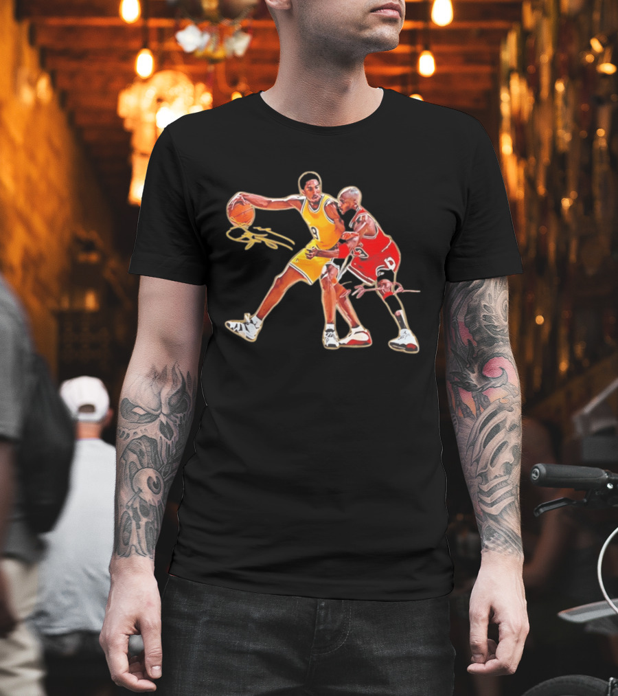 Kobe Bryant And Michael Jordan Iconic Basketball Showdown T-Shirt