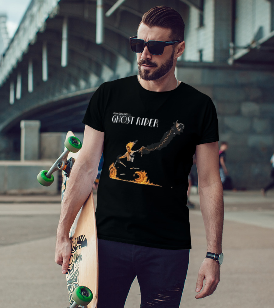 Ryan Gosling Ghost Rider Fiery Chain Journey T-Shirt