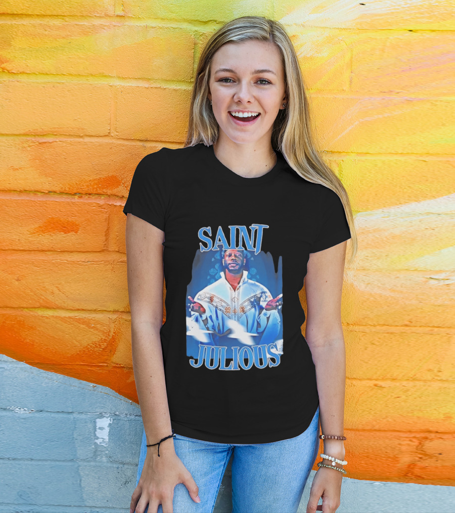 Saint Julios Majestic Icon In White Robe T-Shirt