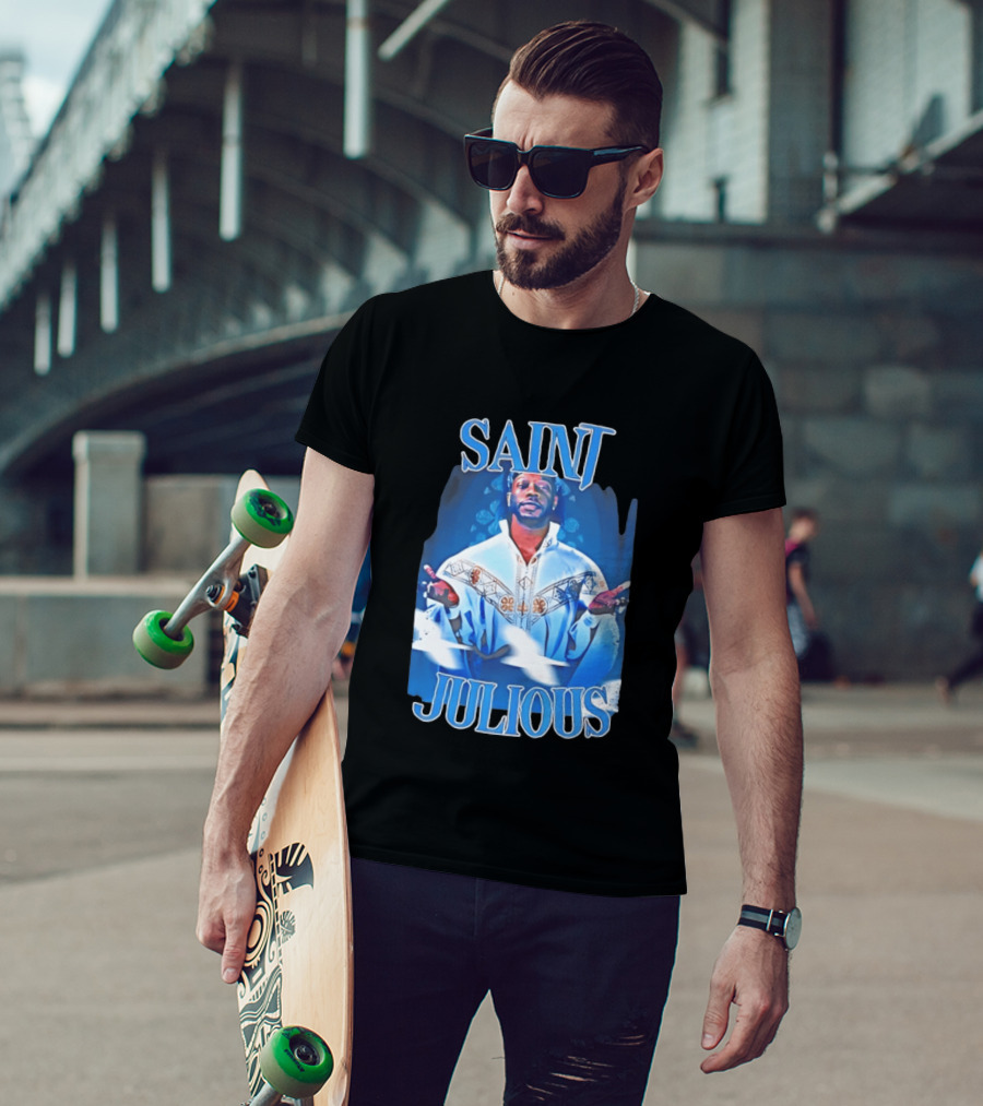 Saint Julios Majestic Icon In White Robe T-Shirt