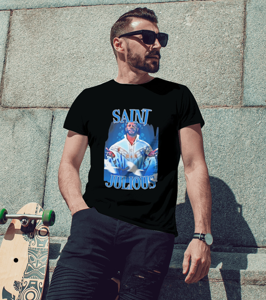 Saint Julios Majestic Icon In White Robe T-Shirt