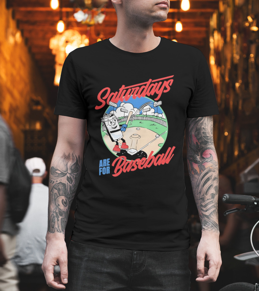Saturdays Are For Baseball Beer Batter Classic Game Field Fun T-Shirt