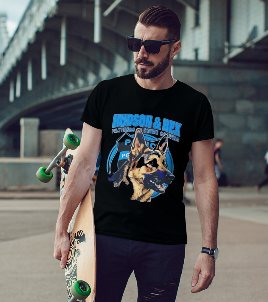 Hudson & Rex German Shepherd Partners In Crime Solving Police T-Shirt