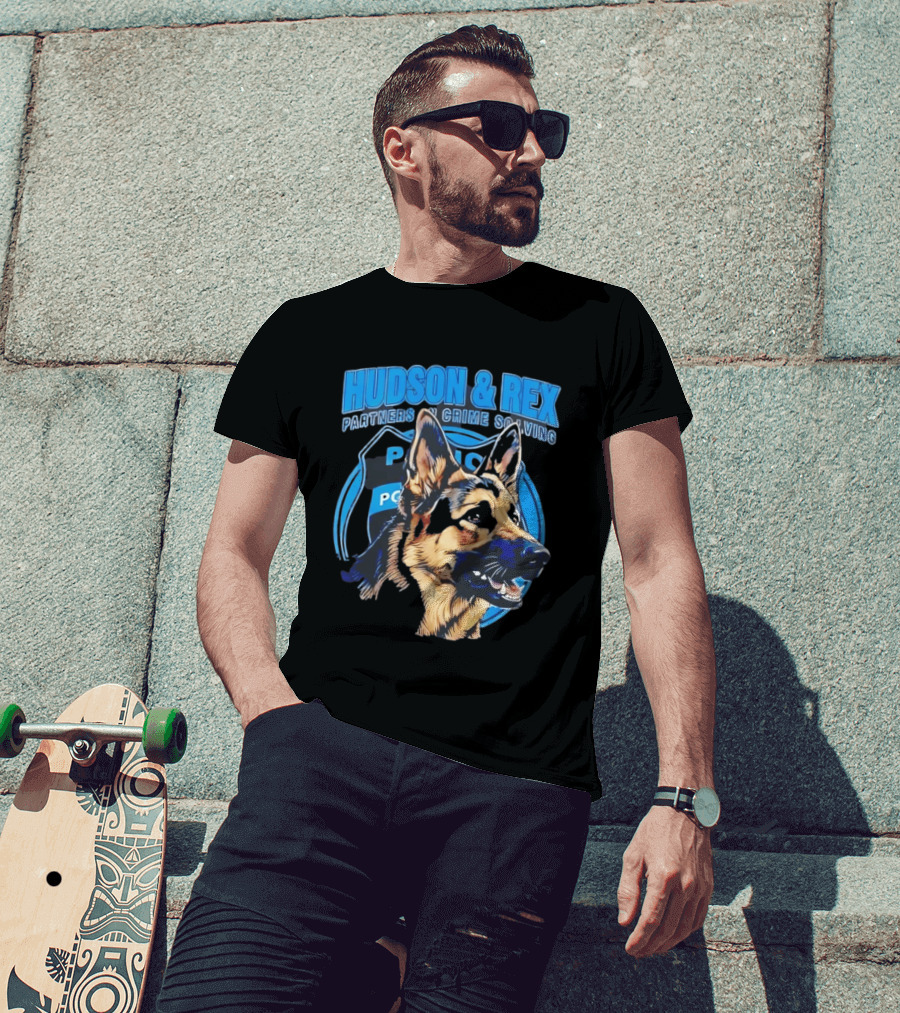 Hudson & Rex German Shepherd Partners In Crime Solving Police T-Shirt