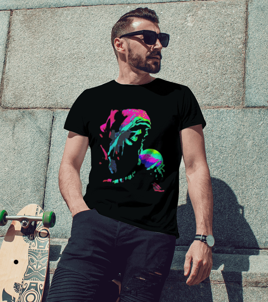 Skeleton The Prophet Psychedelic Vivid Colors Alışveriş Yap T-Shirt