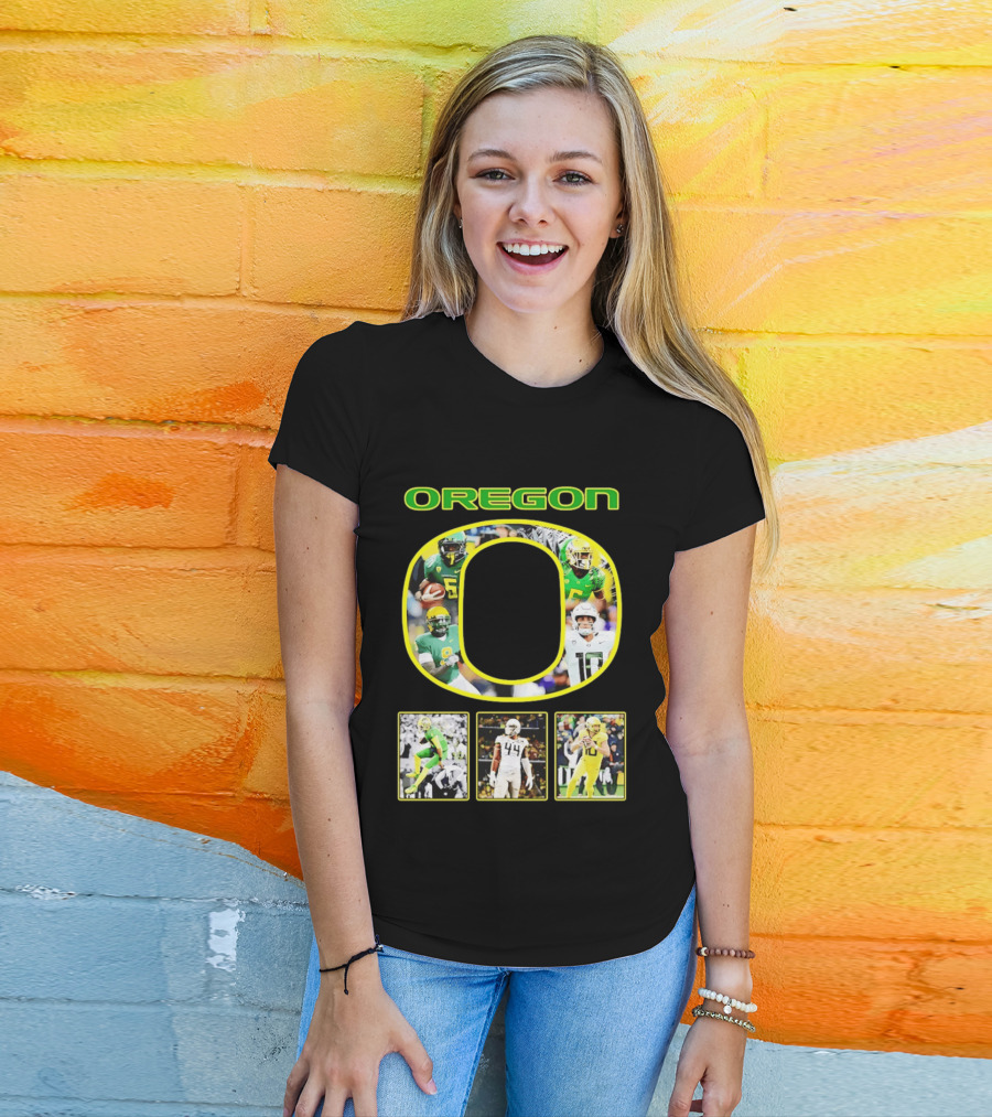 Oregon Ducks Football Players Collage NCAA Team Spirit T-Shirt