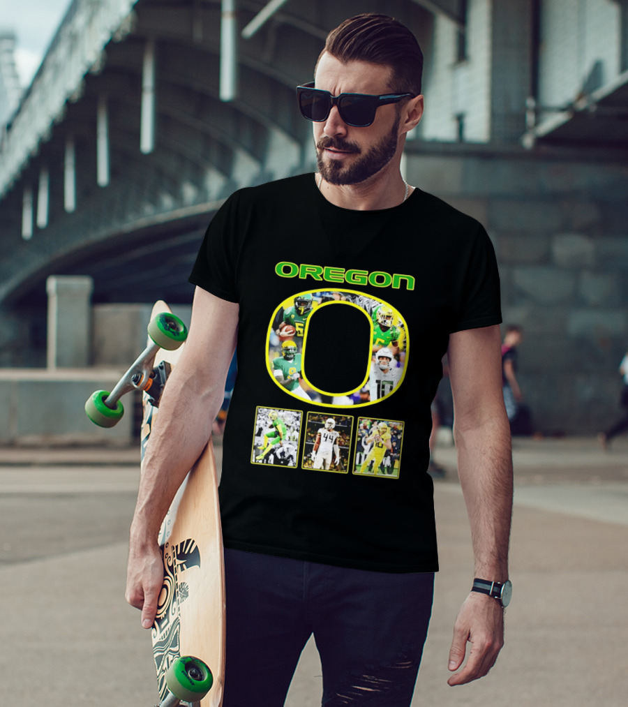 Oregon Ducks Football Players Collage NCAA Team Spirit T-Shirt
