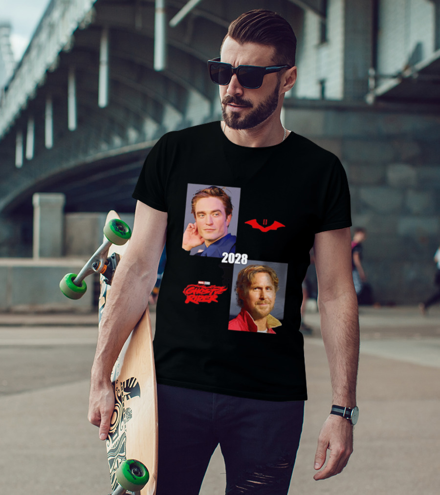 The Batman 2 2028 Marvel Studios Ghost Rider Robert Pattinson Ryan Gosling T-Shirt