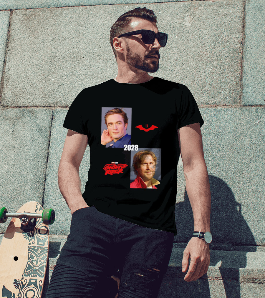 The Batman 2 2028 Marvel Studios Ghost Rider Robert Pattinson Ryan Gosling T-Shirt