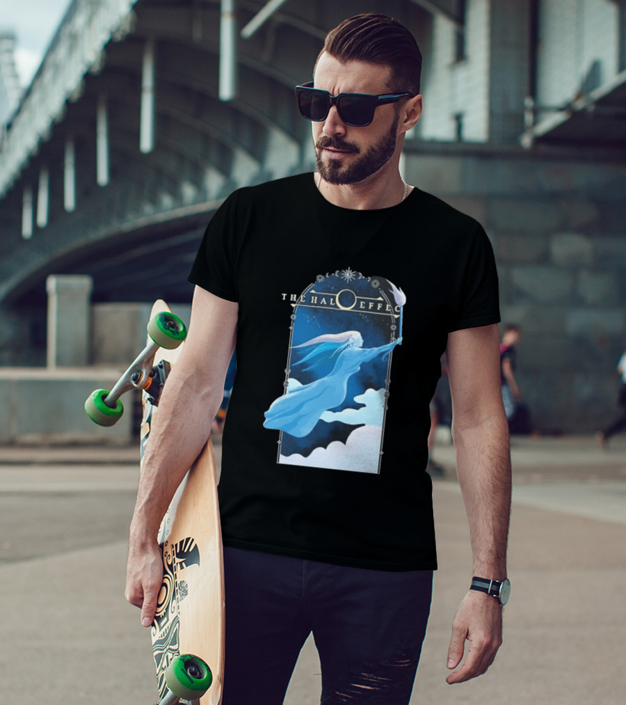 The Halo Effect Blue Lady Ethereal Night Sky Celestial T-Shirt