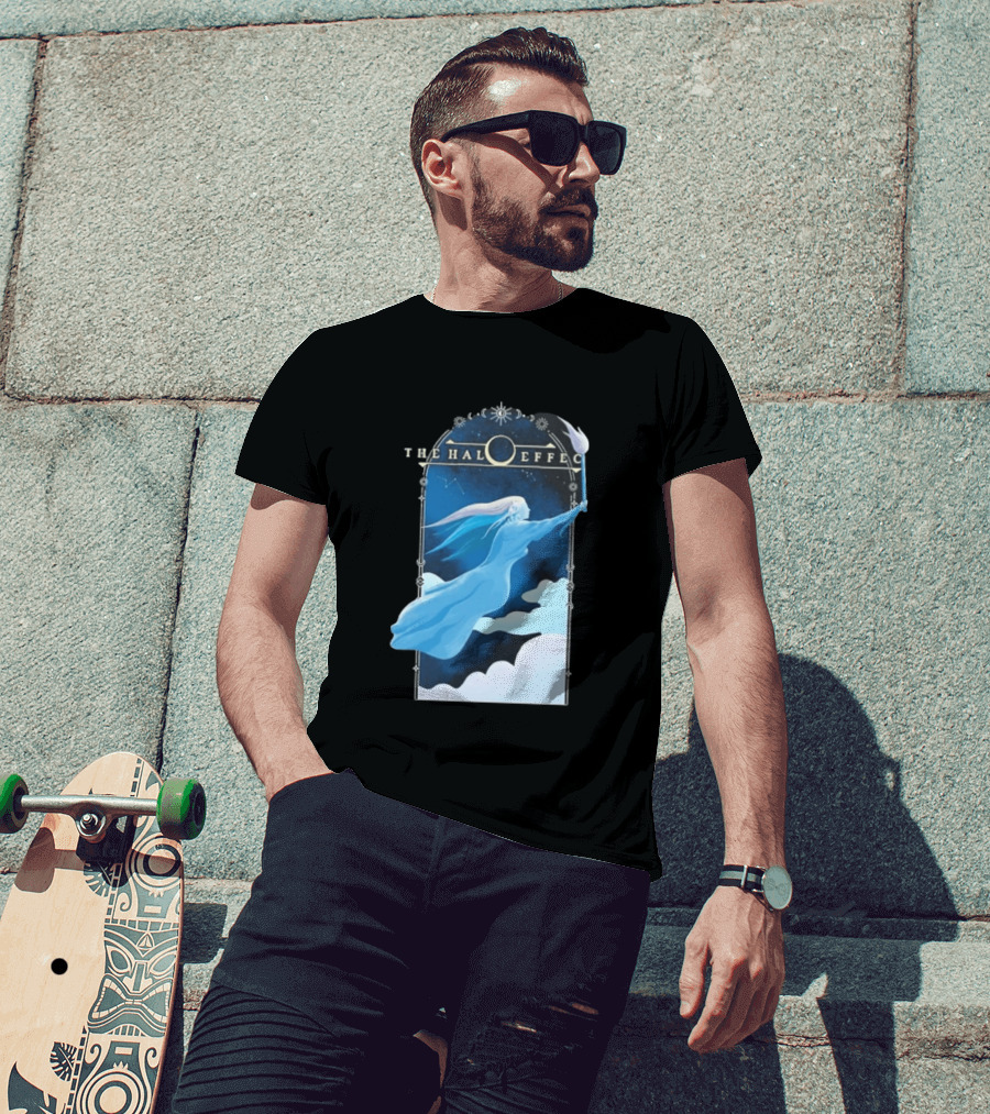 The Halo Effect Blue Lady Ethereal Night Sky Celestial T-Shirt