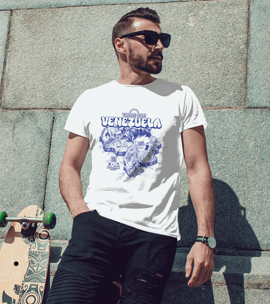 Todos Con Venezuela Wnucalo Feels So Good Earthquake Relief 3D Deep Relief Image T-Shirt