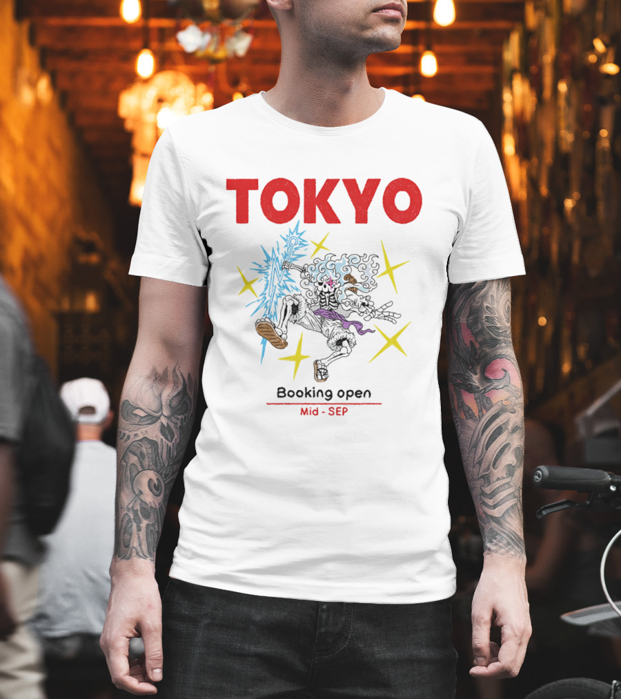 Tokyo Booking Open Mid Sep One Piece Luffy Skeleton Burst T-Shirt