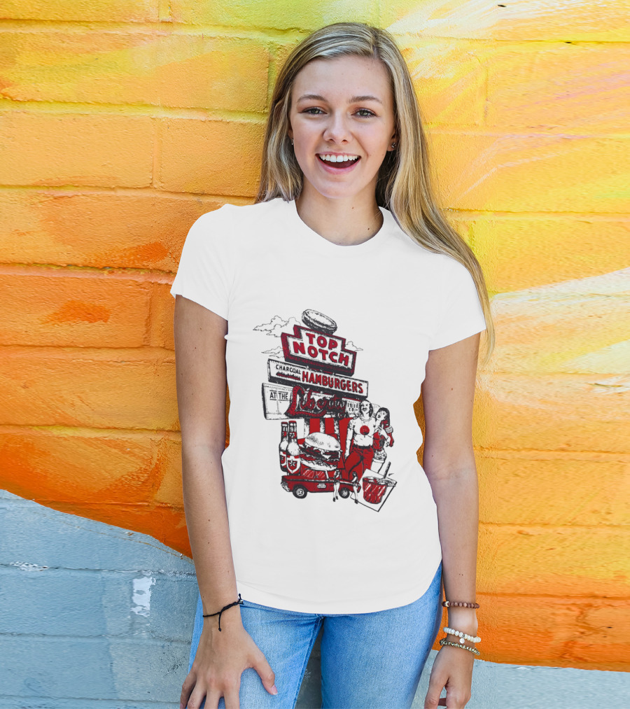 Top Notch Hamburgers Liberty Car Drink Charcoal Vibes T-Shirt