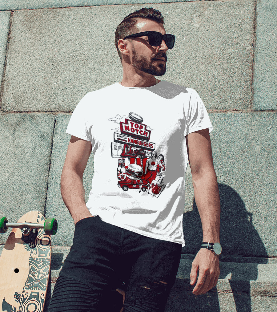 Top Notch Hamburgers Liberty Car Drink Charcoal Vibes T-Shirt
