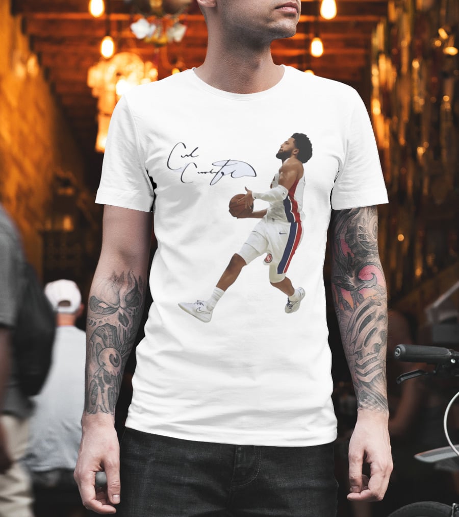 Cade Cunningham Autographed Windmill Dunk Detroit Basketball T-Shirt