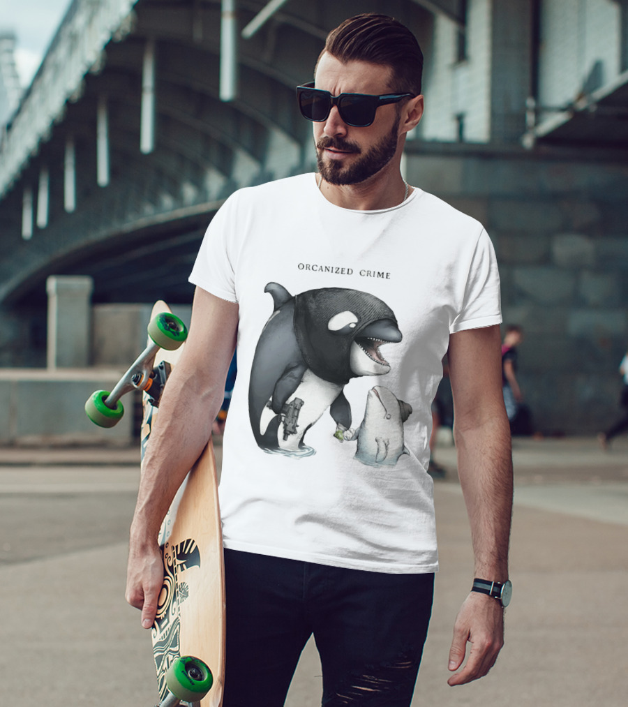 Orcanized Crime Dolphin 2026 Gun And Fish Transaction T-Shirt