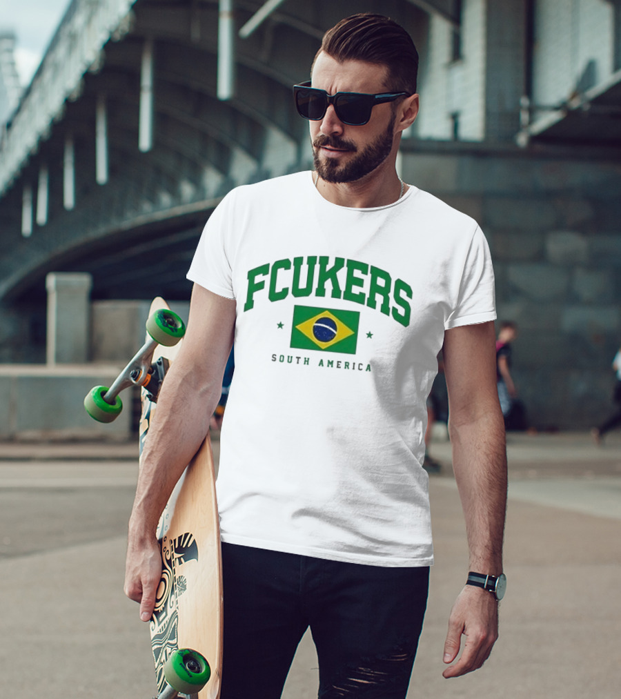 FCUKERS Brasil South America Brazil Flag T-Shirt