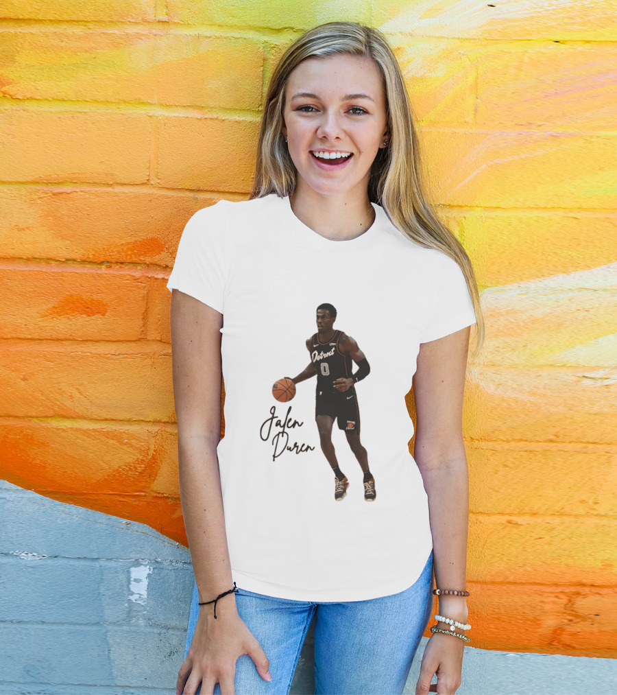 Jalen Duren Detroit Pistons Basketball Player Number 0 T-Shirt