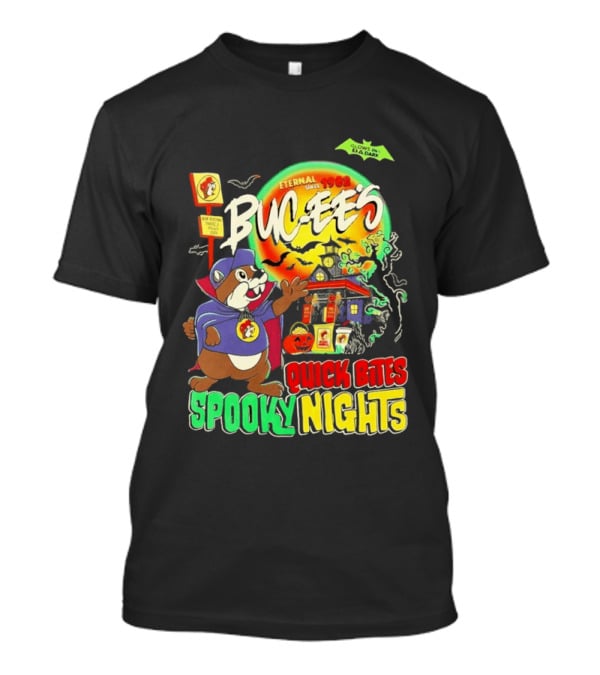 Buc Ee's Eternal Since 1982 Quick Bites Spooky Nights Halloween Glow In The Dark T-Shirt