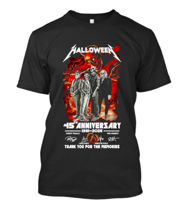 Halloween 45th Anniversary 1981 2026 Robert Trujillo Lars Ulrich James Hetfield Kirk Hammett Thank You For The Memories T-Shirt