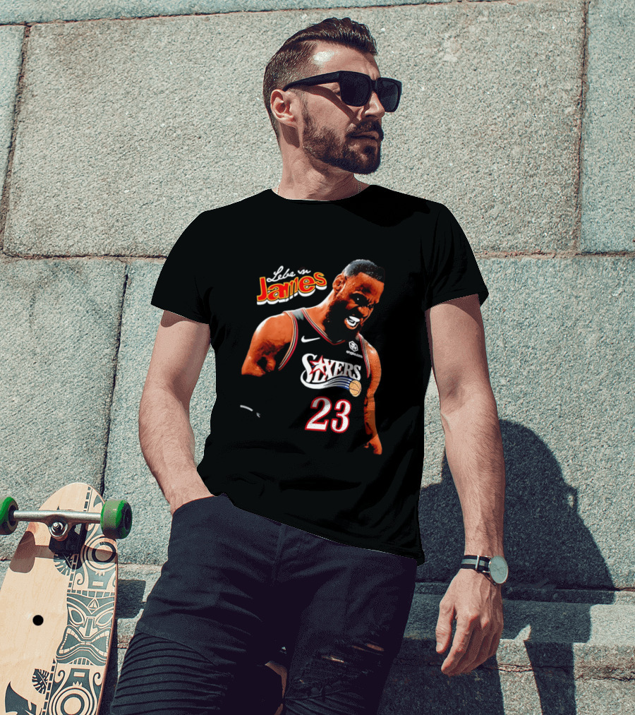 Lebron James Philadelphia 76ers Nike 23 Bootleg Mashup T-Shirt